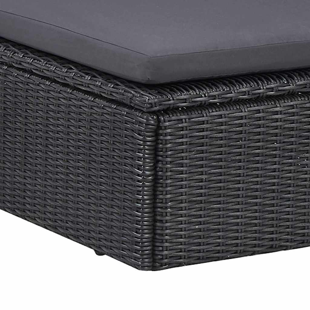 11 Piece Outdoor Dining Set Poly Rattan Black