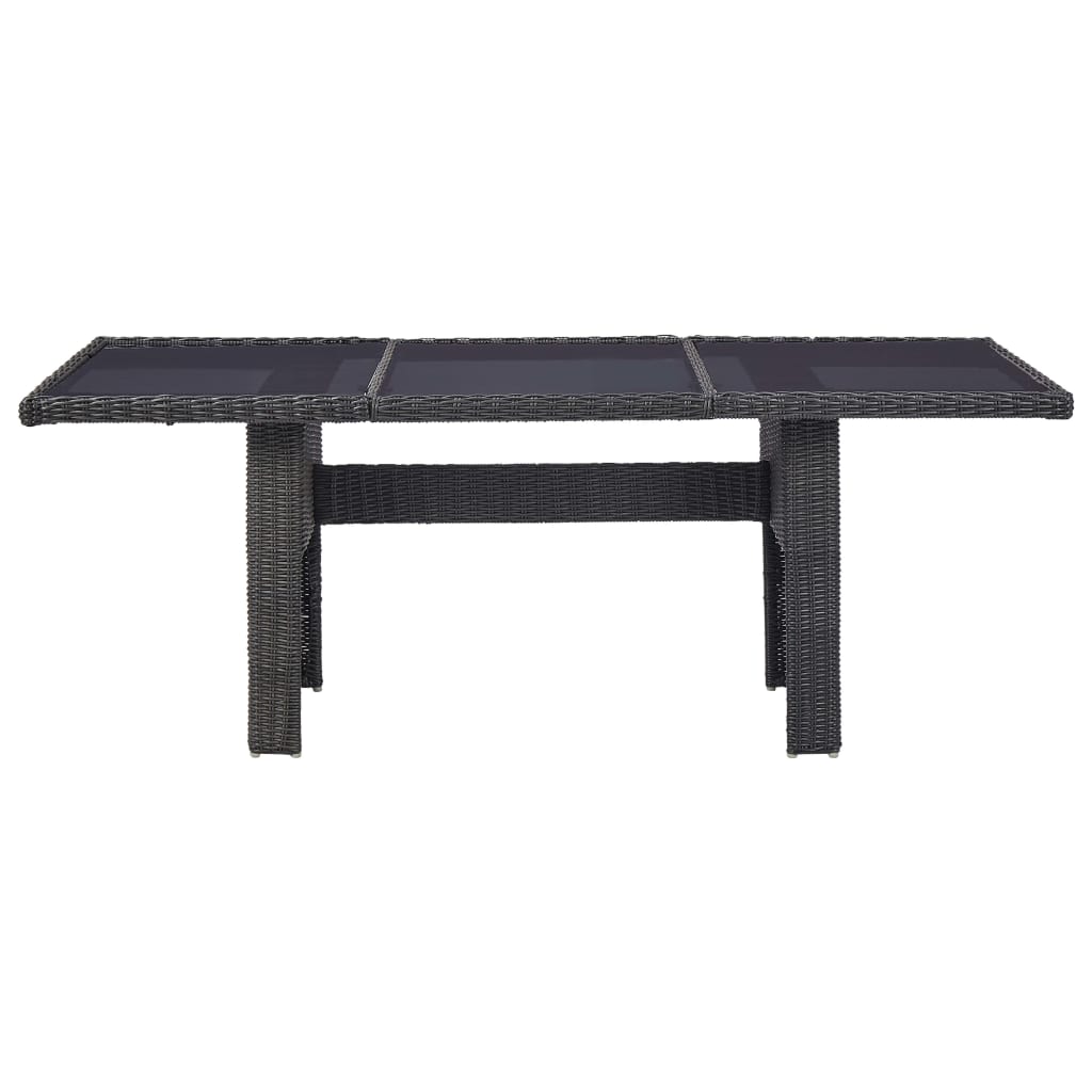 11 Piece Outdoor Dining Set Poly Rattan Black