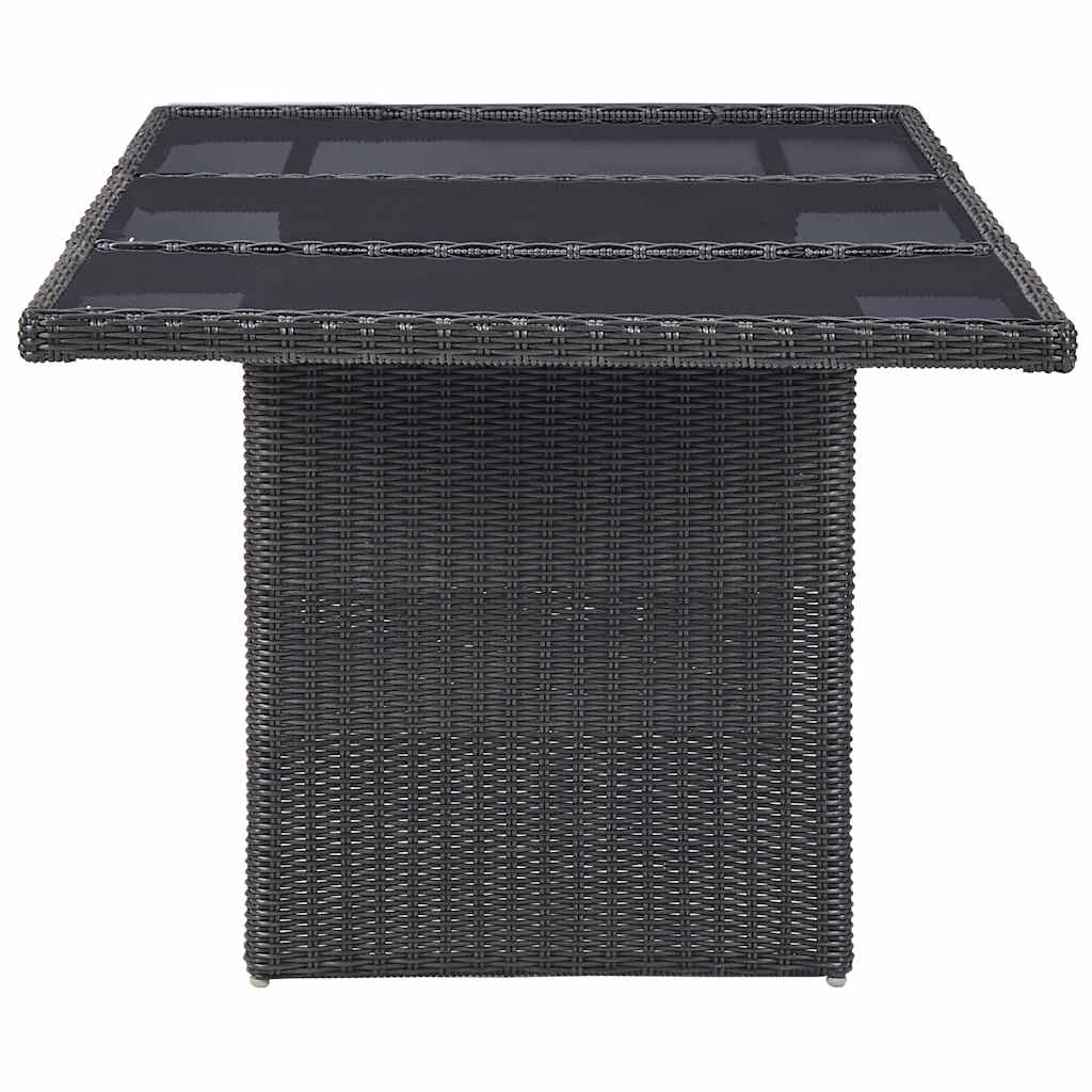 11 Piece Outdoor Dining Set Poly Rattan Black