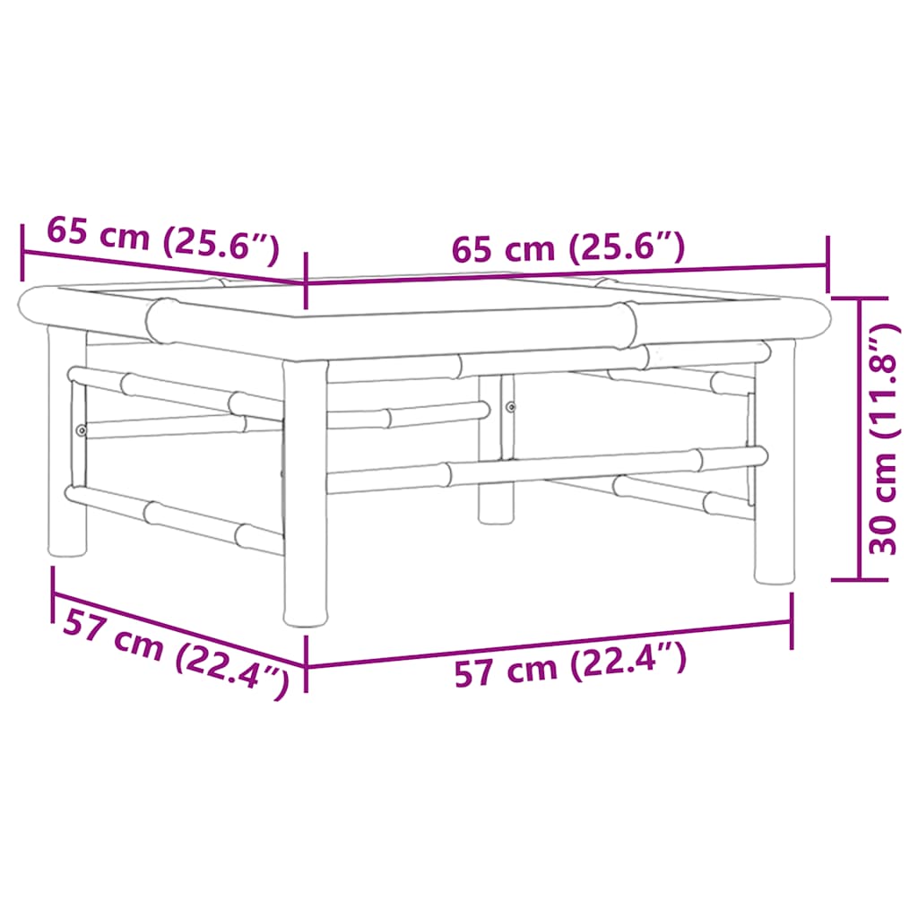 Garden Table 65x65x30 cm Bamboo