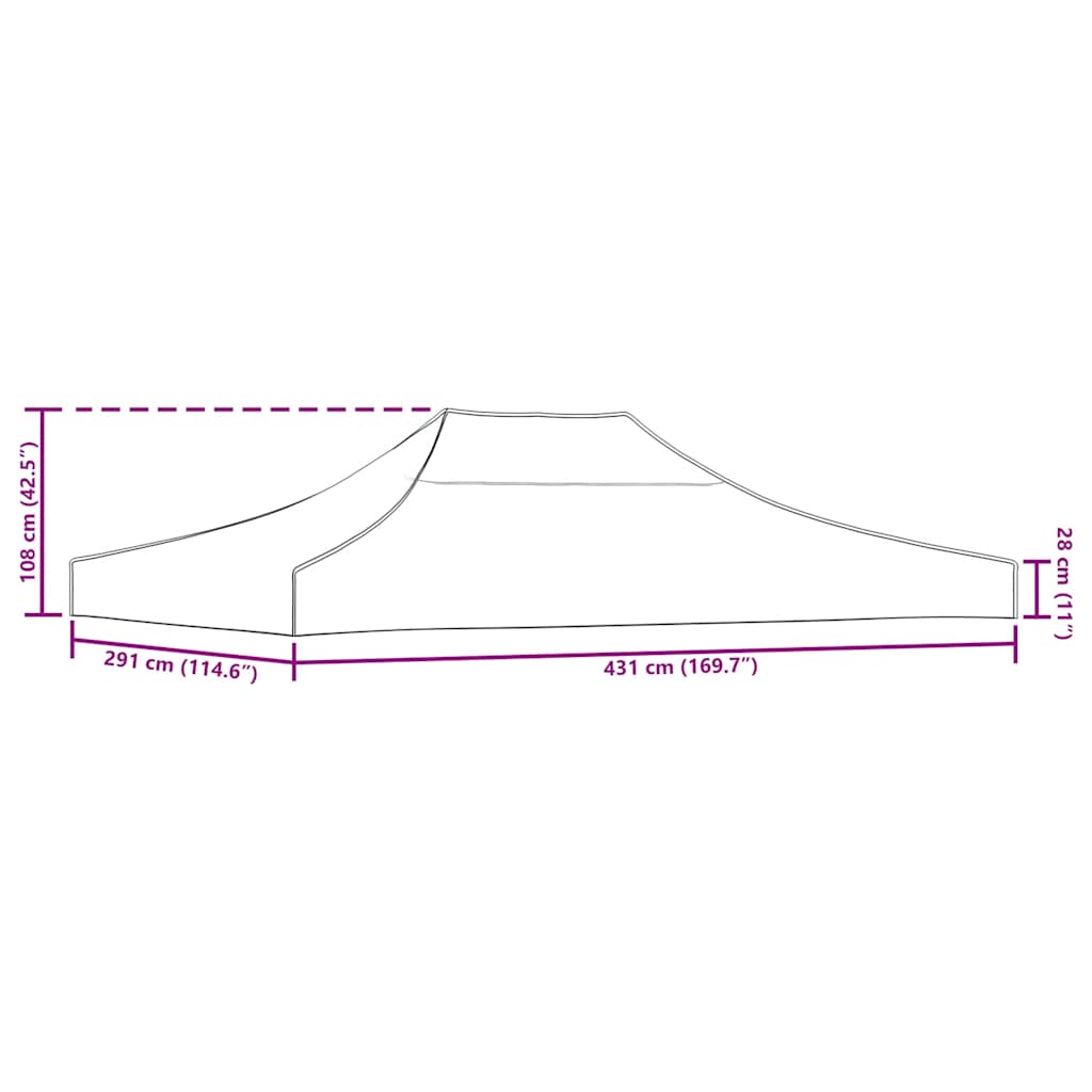Party Tent Roof 4.5x3 m Taupe 270 g/m²