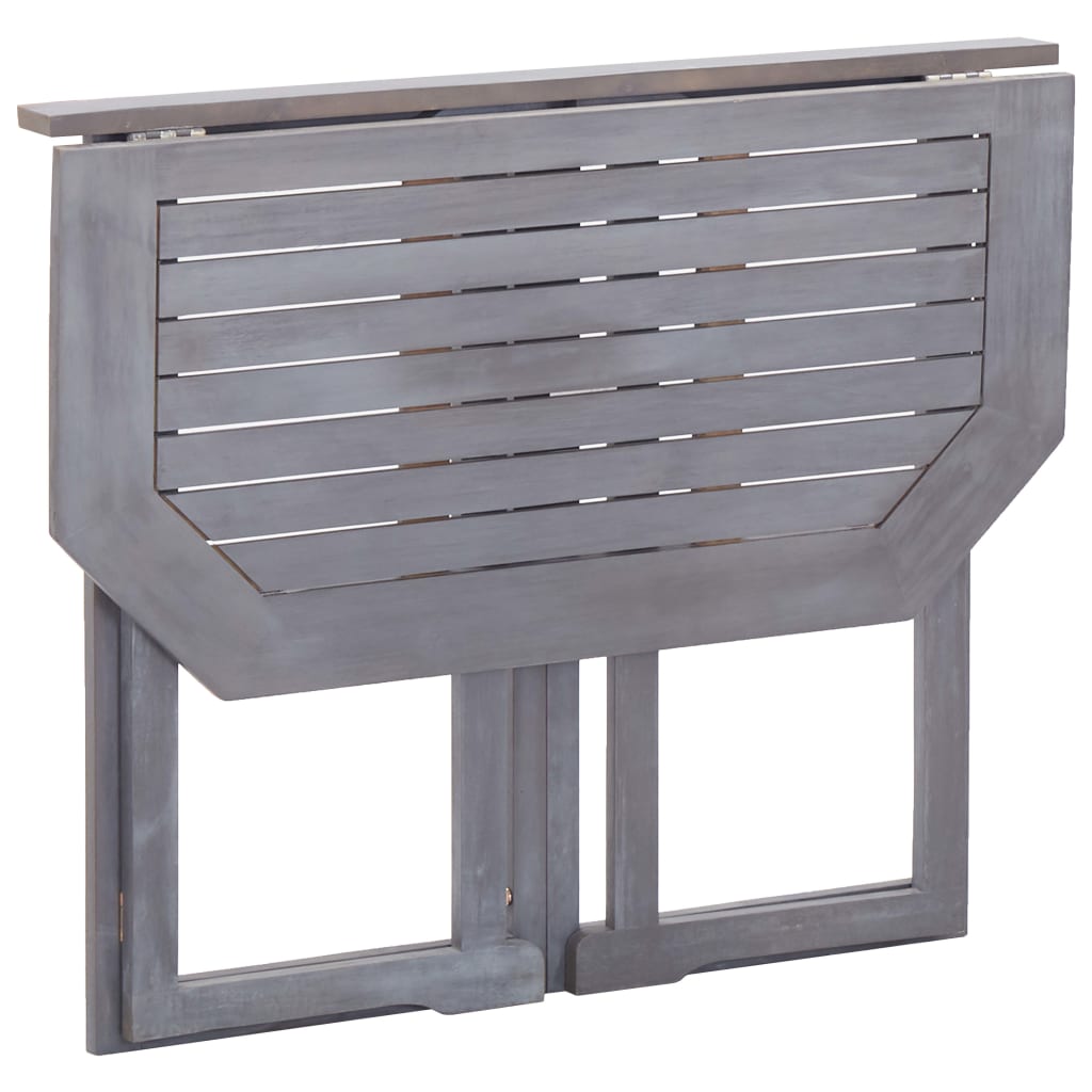 2 Piece Bistro Set Solid Acacia Wood Grey