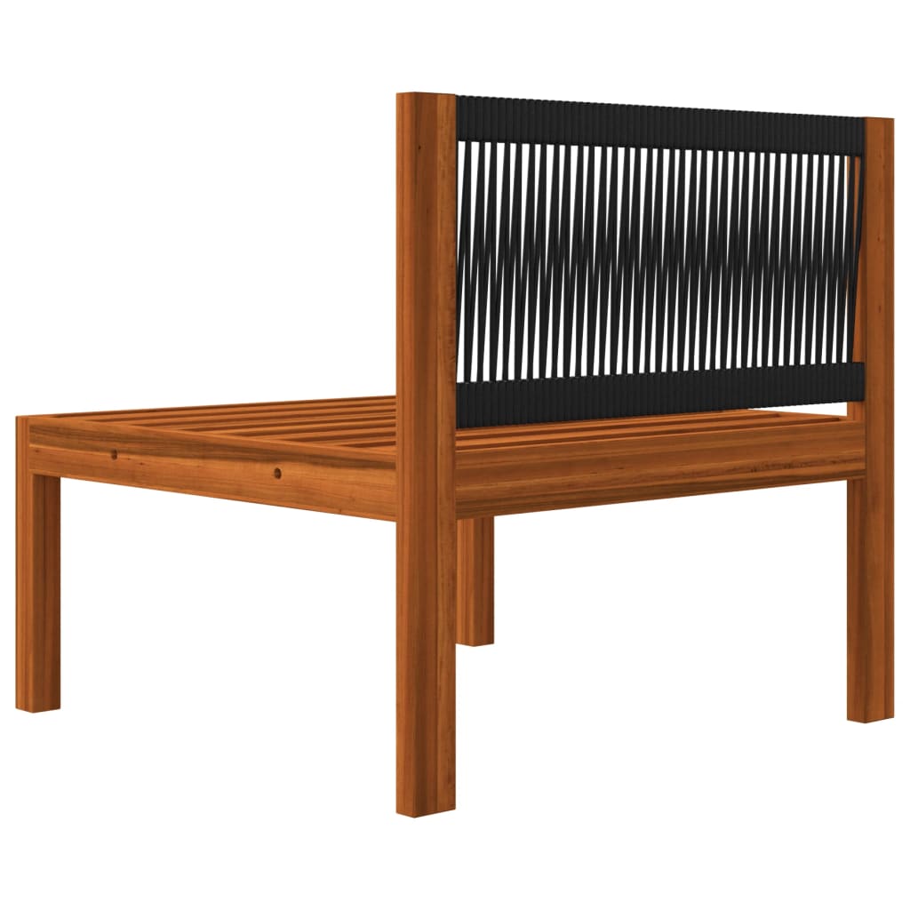 6 Piece Garden Lounge Set with Cushions Cream Wood Acacia&Rope