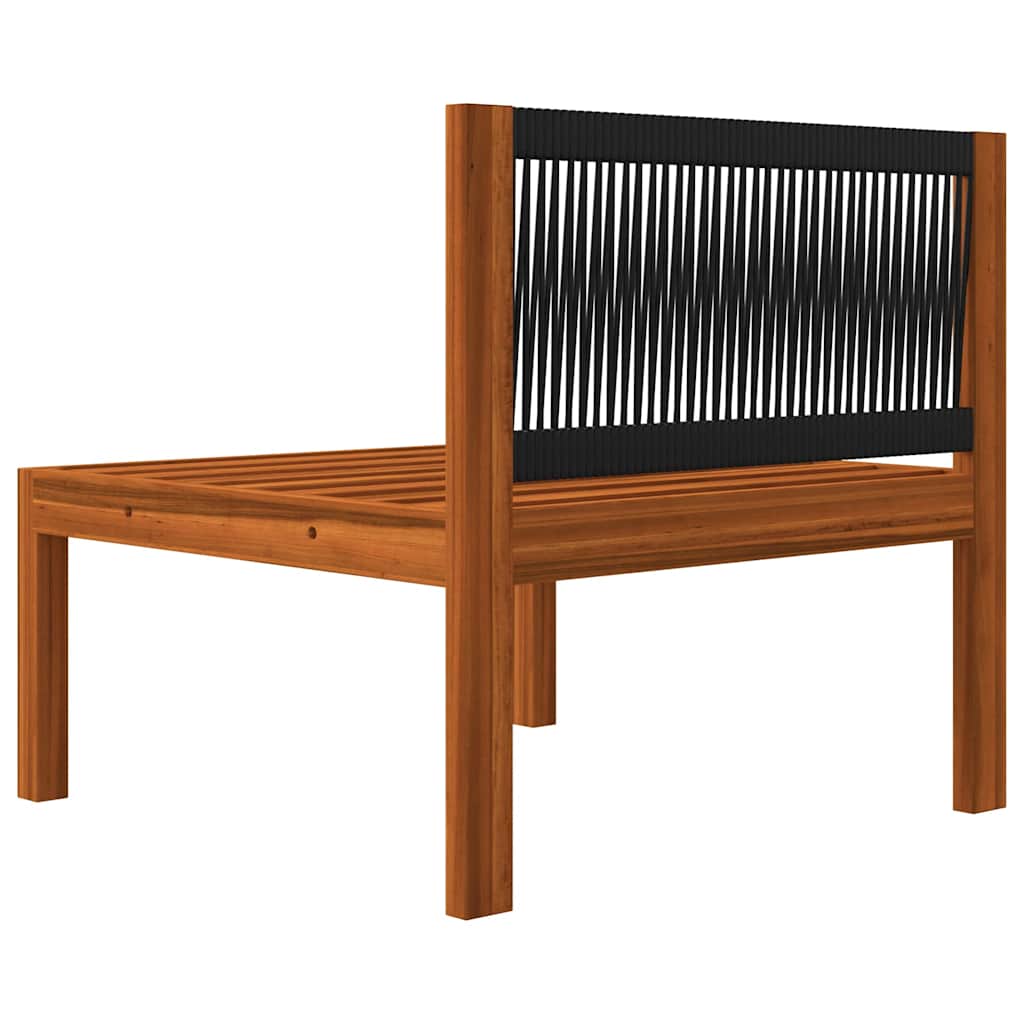 3-Seater Garden Sofa with Cushion Wood Acacia&Rope