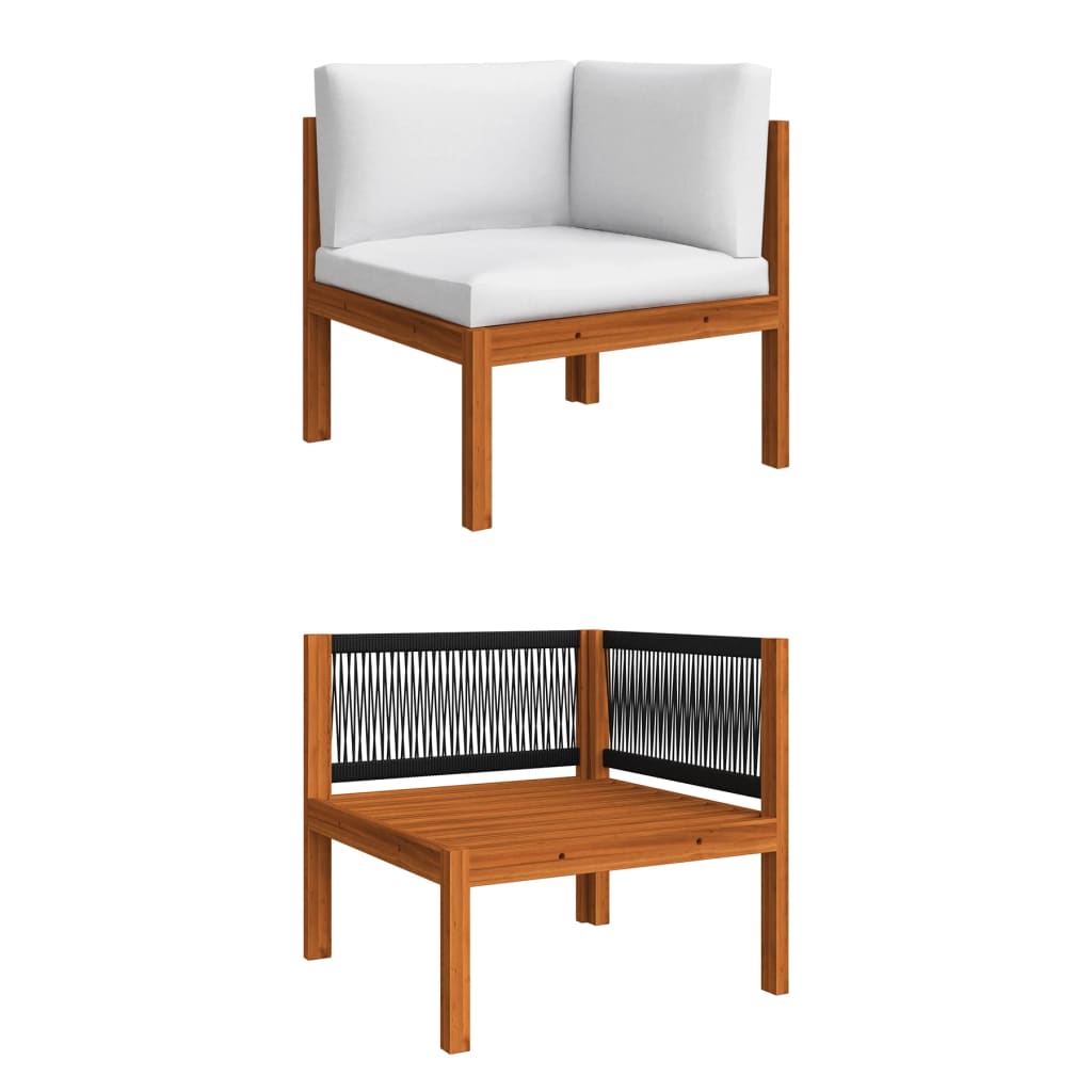 4-Seater Garden Sofa with Cushion Wood Acacia&Rope