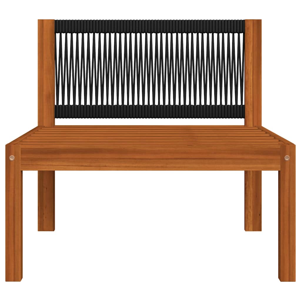 7 Piece Garden Lounge Set with Cushions Cream Wood Acacia&Rope