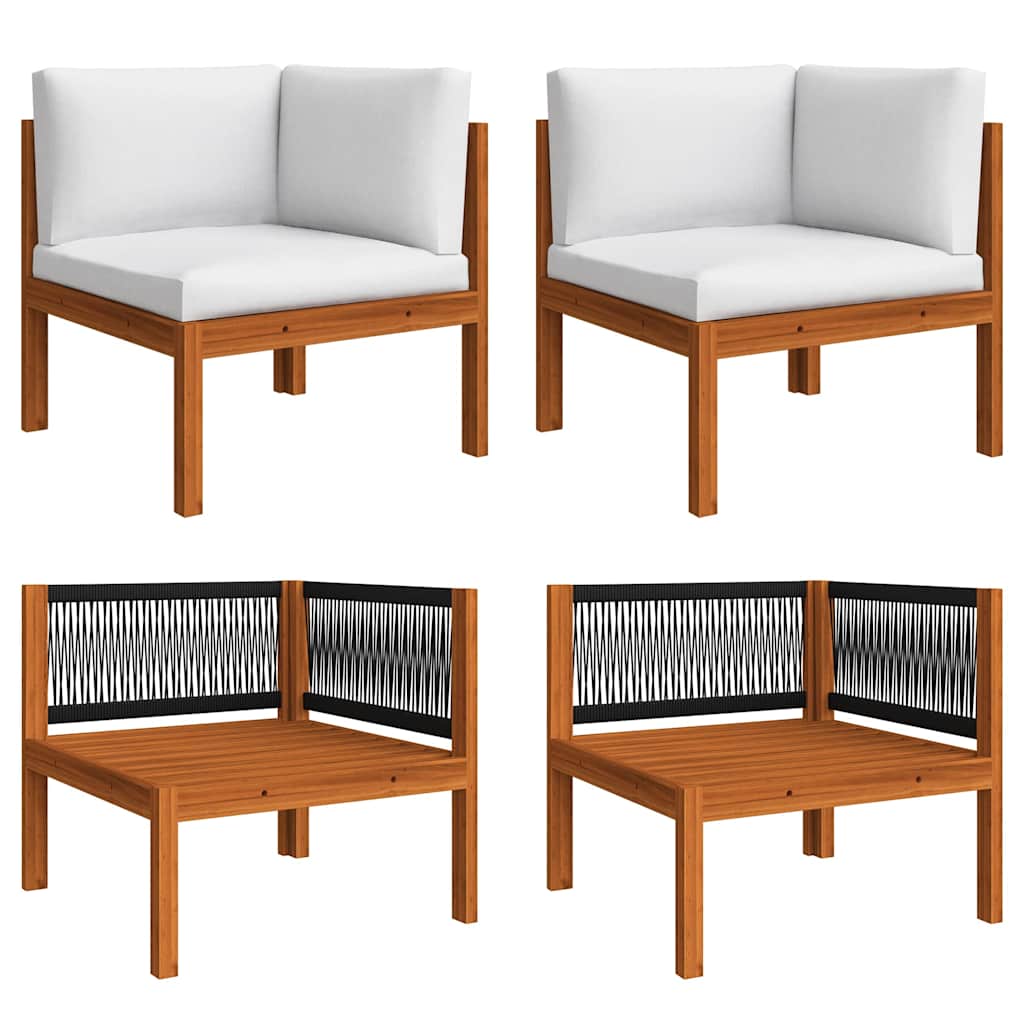 6 Piece Garden Lounge Set with Cushions Cream 63x63 cm