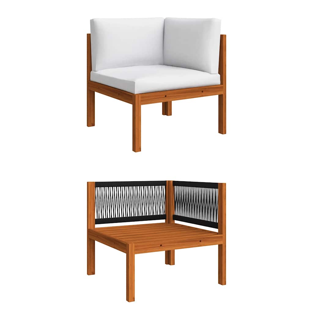 4 Piece Garden Lounge Set with Cushions Cream 63x63 cm