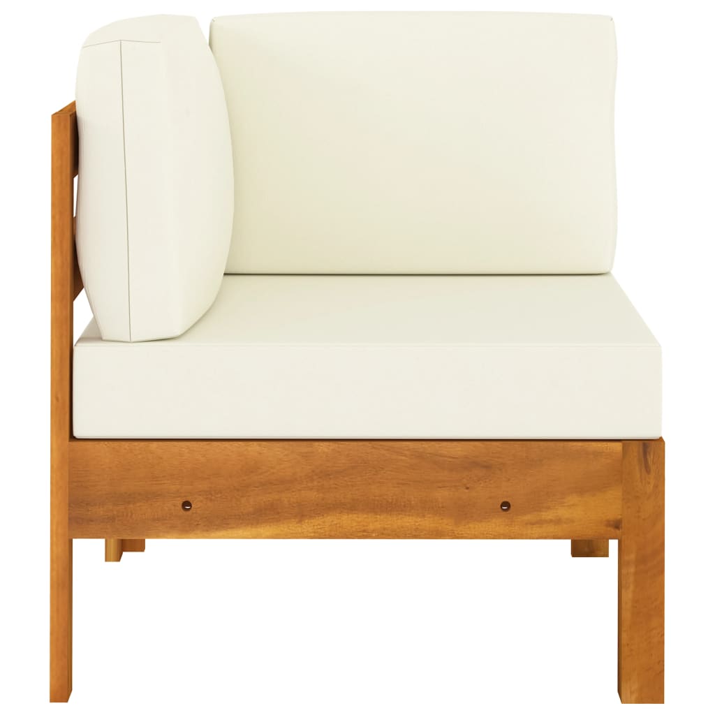 5 Piece Garden Lounge Set with Cushions 100x60 cm Acacia Wood