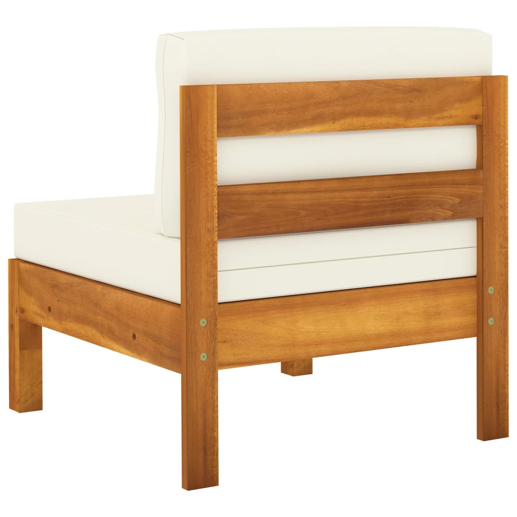 5 Piece Garden Lounge Set with Cushions 100x60 cm Acacia Wood