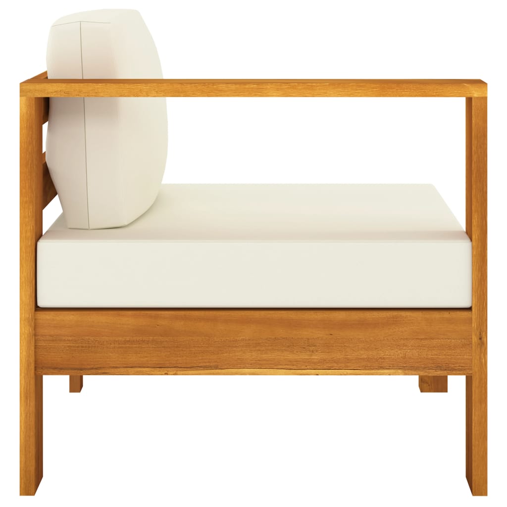 6 Piece Garden Lounge Set with Cushions 100x60 cm Acacia Wood