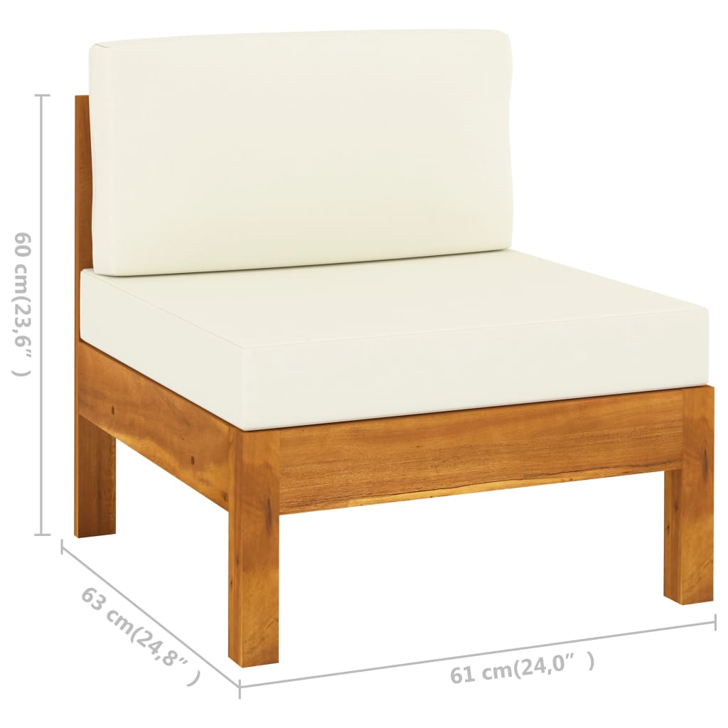 7 Piece Garden Lounge Set with Cushions 100x60 cm Acacia Wood