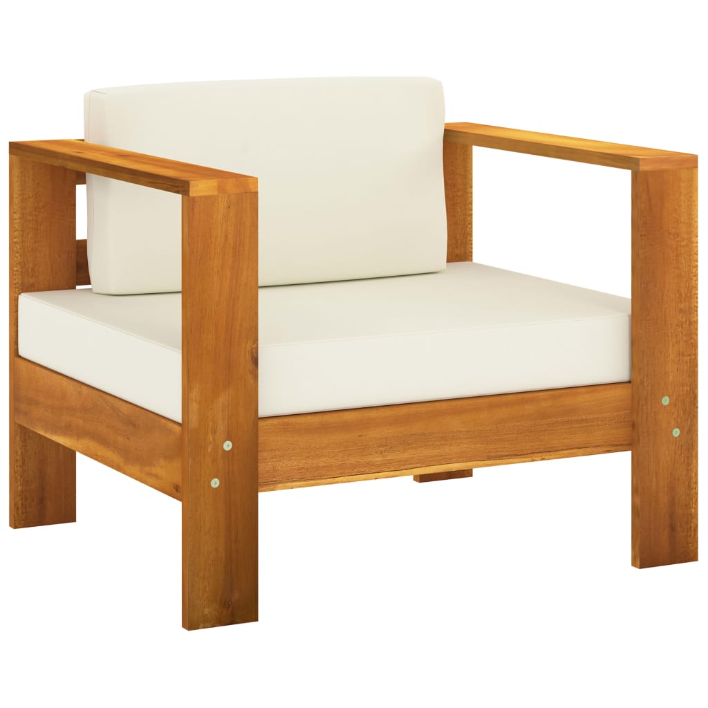 7 Piece Garden Lounge Set with Cushions 100x60 cm Acacia Wood
