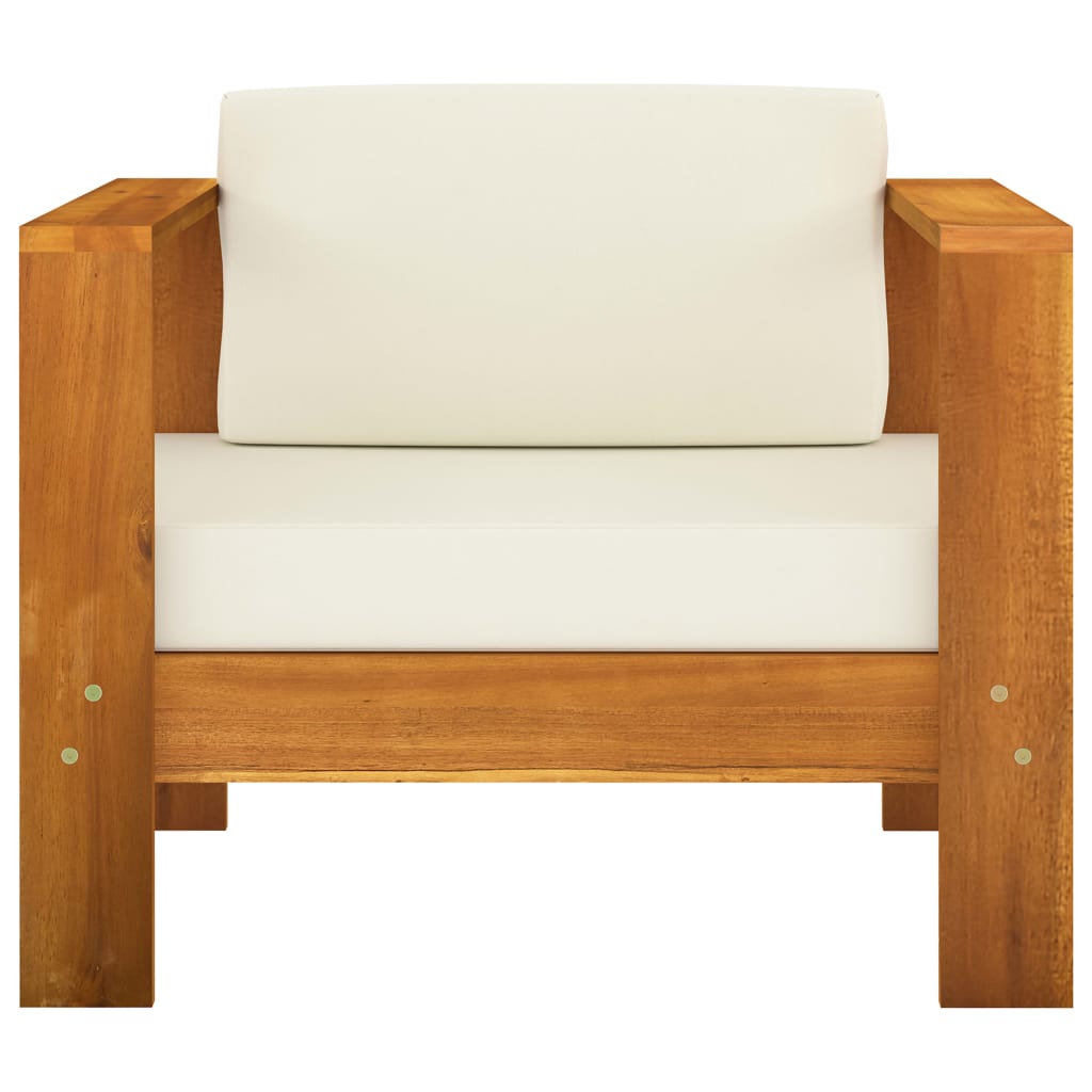 9 Piece Garden Lounge Set with Cushions 100x60 cm Acacia Wood