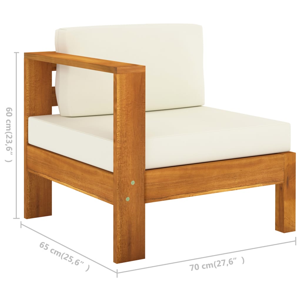 9 Piece Garden Lounge Set with Cushions 100x60 cm Acacia Wood
