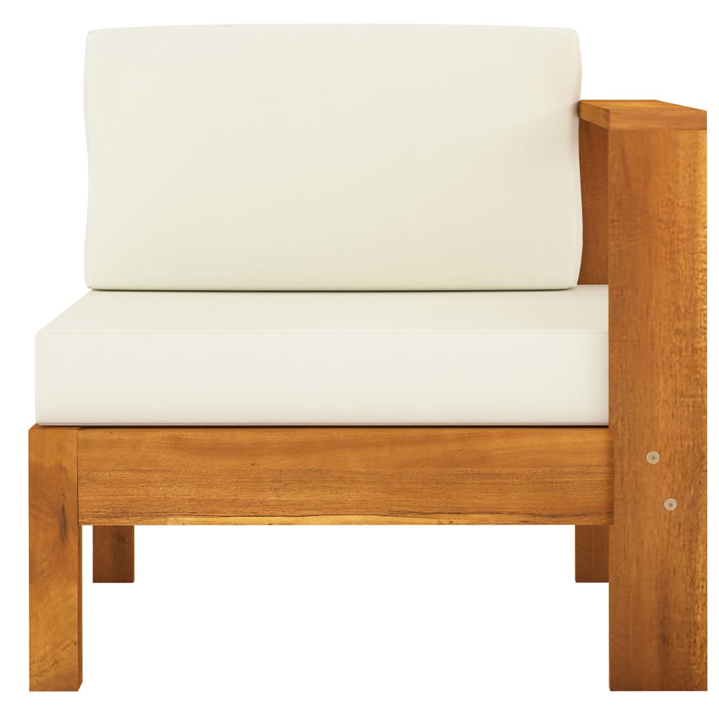 9 Piece Garden Lounge Set with Cushions 100x60 cm Acacia Wood
