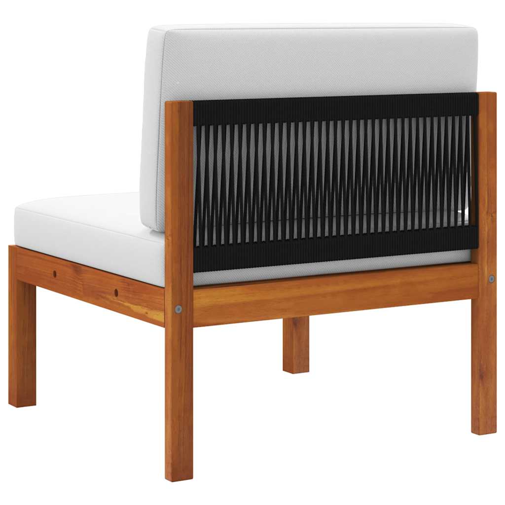 3 Piece Garden Lounge Set with Cushions Wood Acacia&Rope