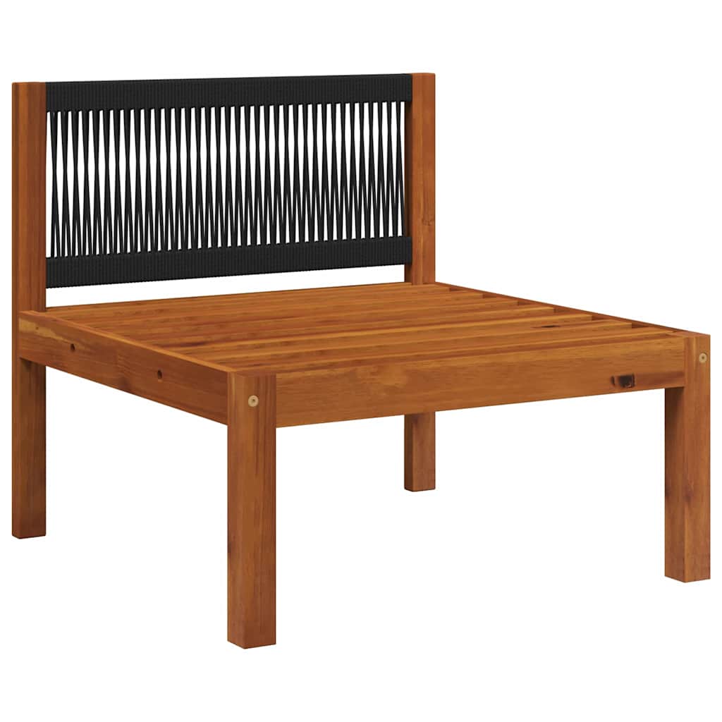 2 Piece Garden Lounge Set with Cushions Wood Acacia&Rope