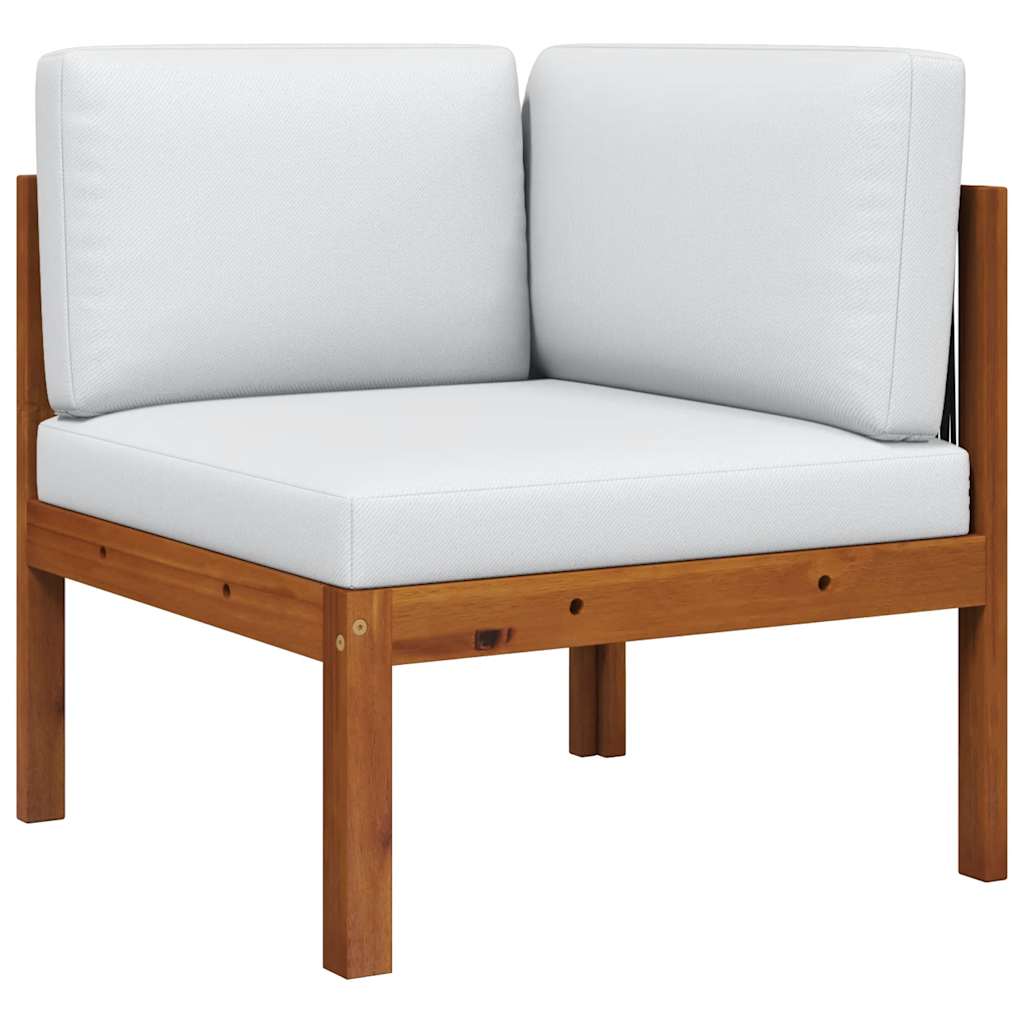 Garden Corner Sofa with Cushions Wood Acacia&Rope