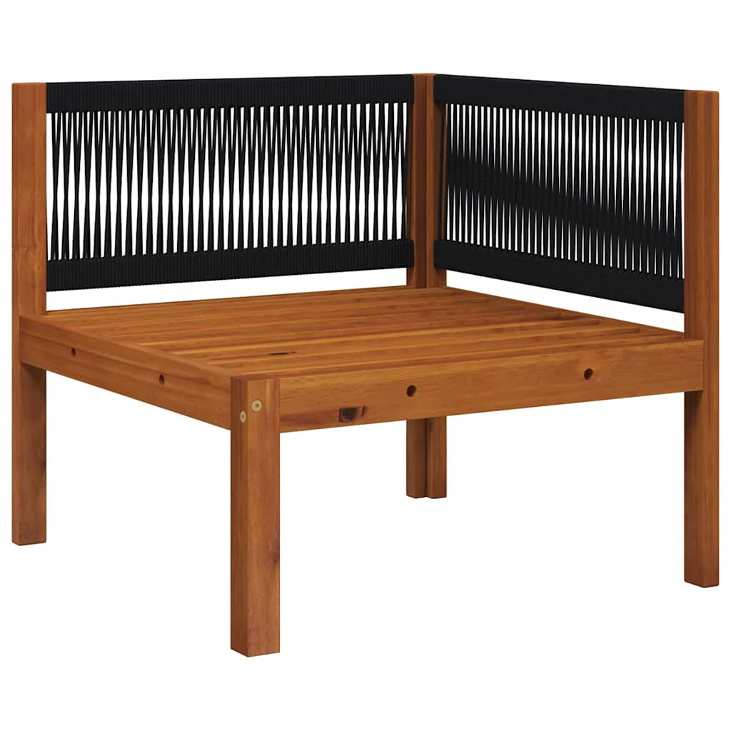 Garden Corner Sofa with Cushions Wood Acacia&Rope