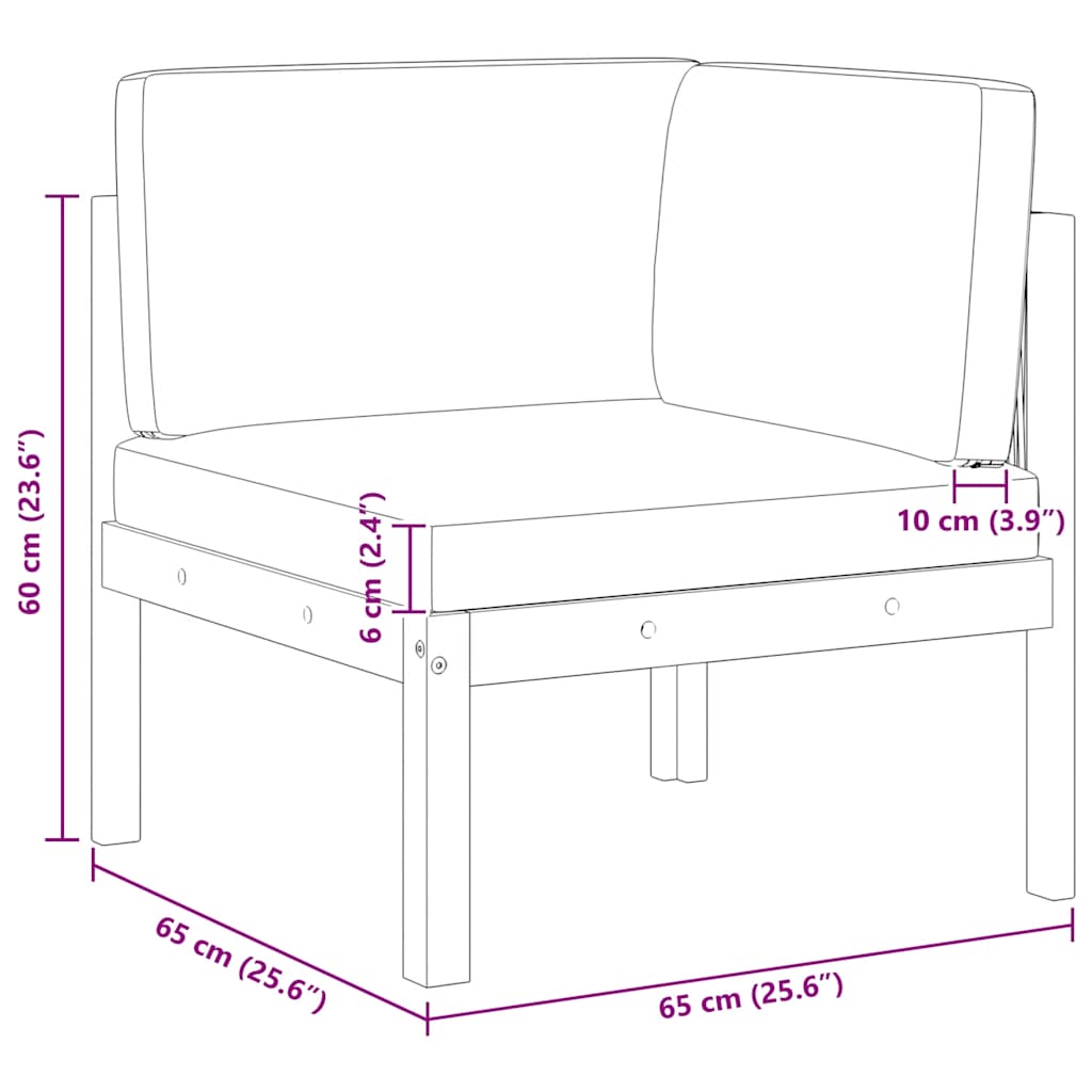 Garden Corner Sofa with Cushions Wood Acacia&Rope