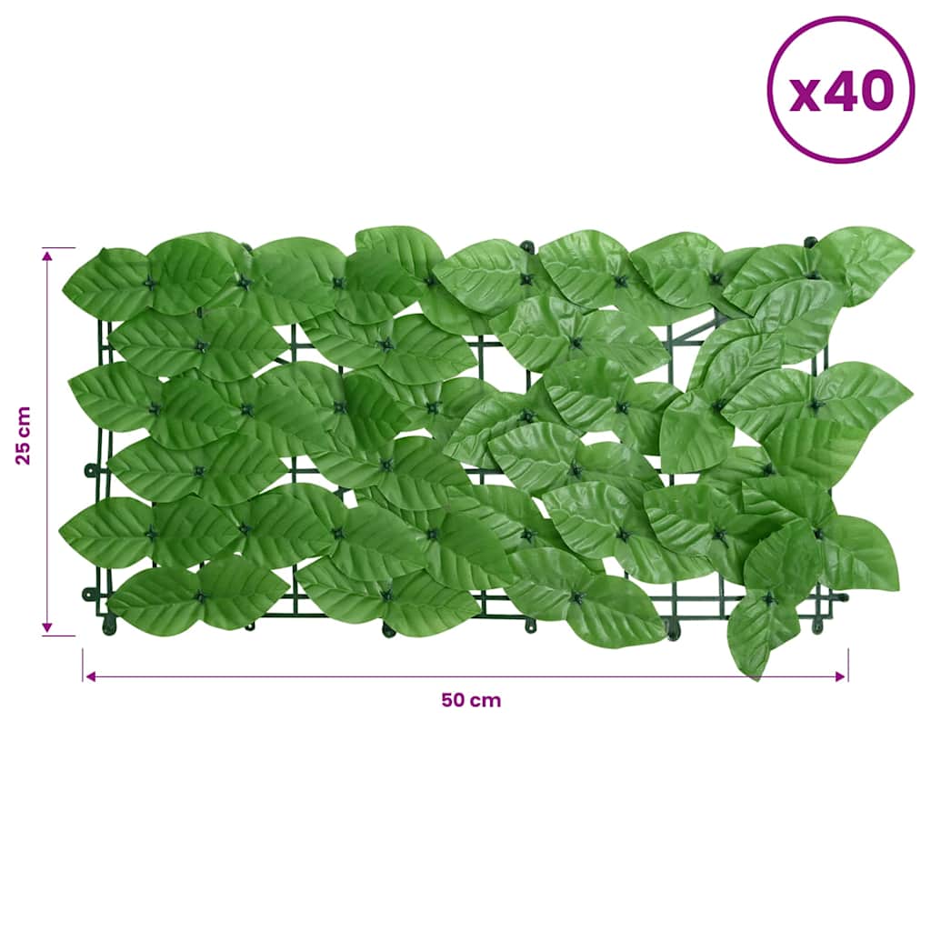 Balcony Screen with Green Leaves 500x100 cm