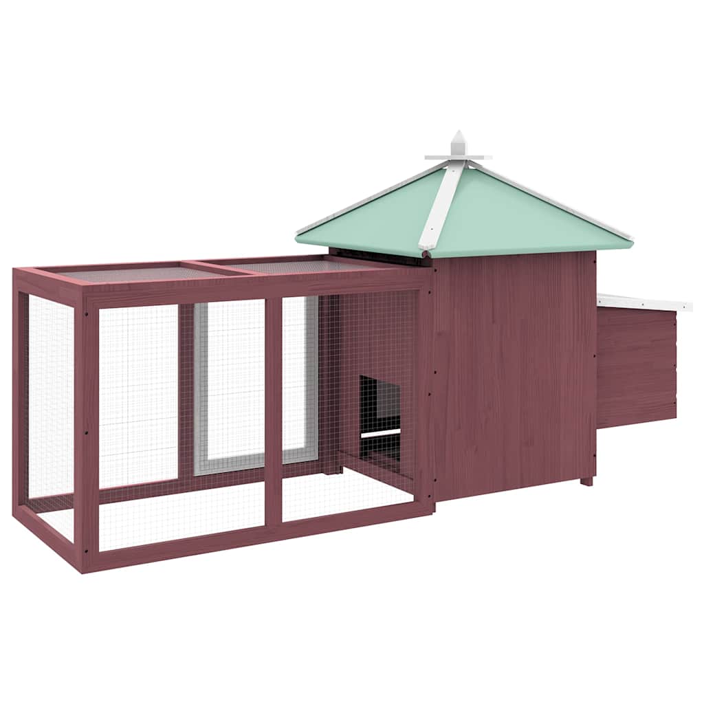 Chicken Coop with Nest Box Mocha 190x72x102 cm Solid Firwood