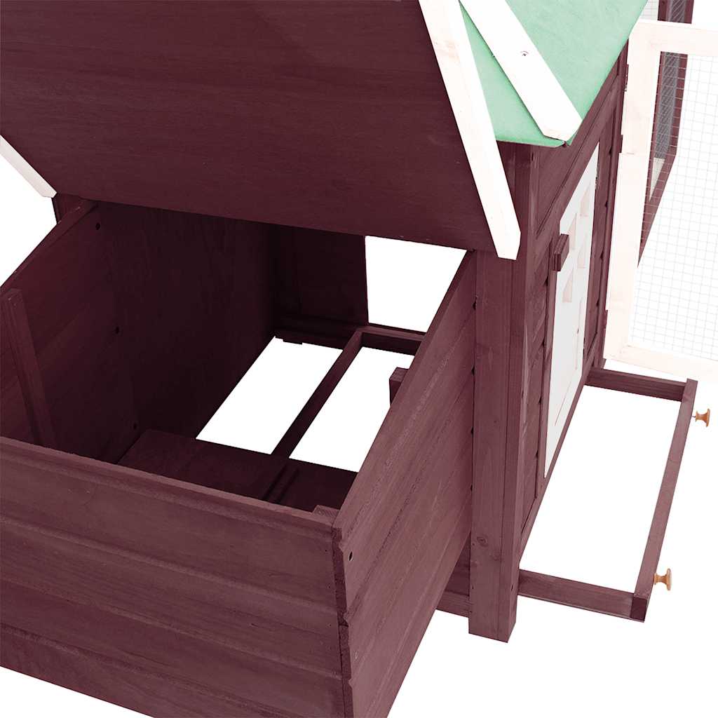 Chicken Coop with Nest Box Mocha 190x72x102 cm Solid Firwood