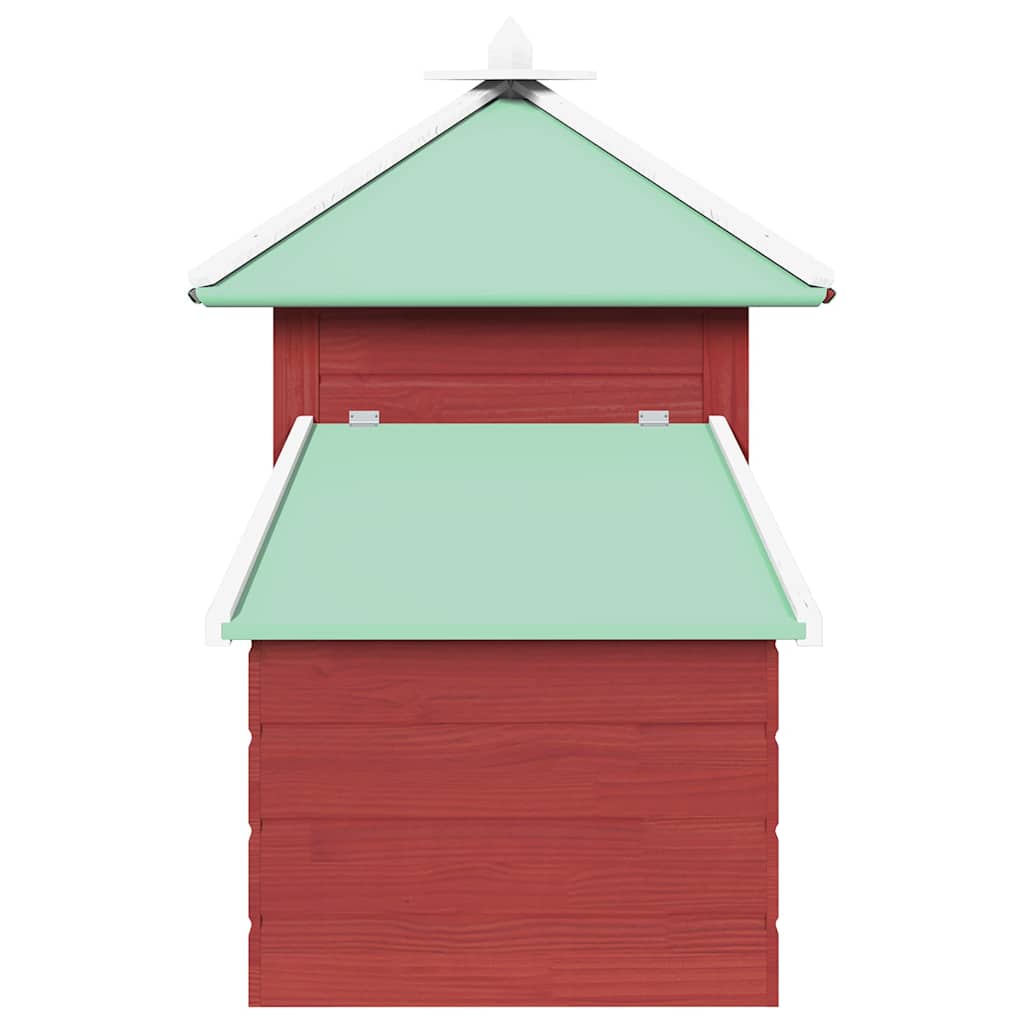 Chicken Coop with Nest Box Red 190x72x102 cm Solid Firwood