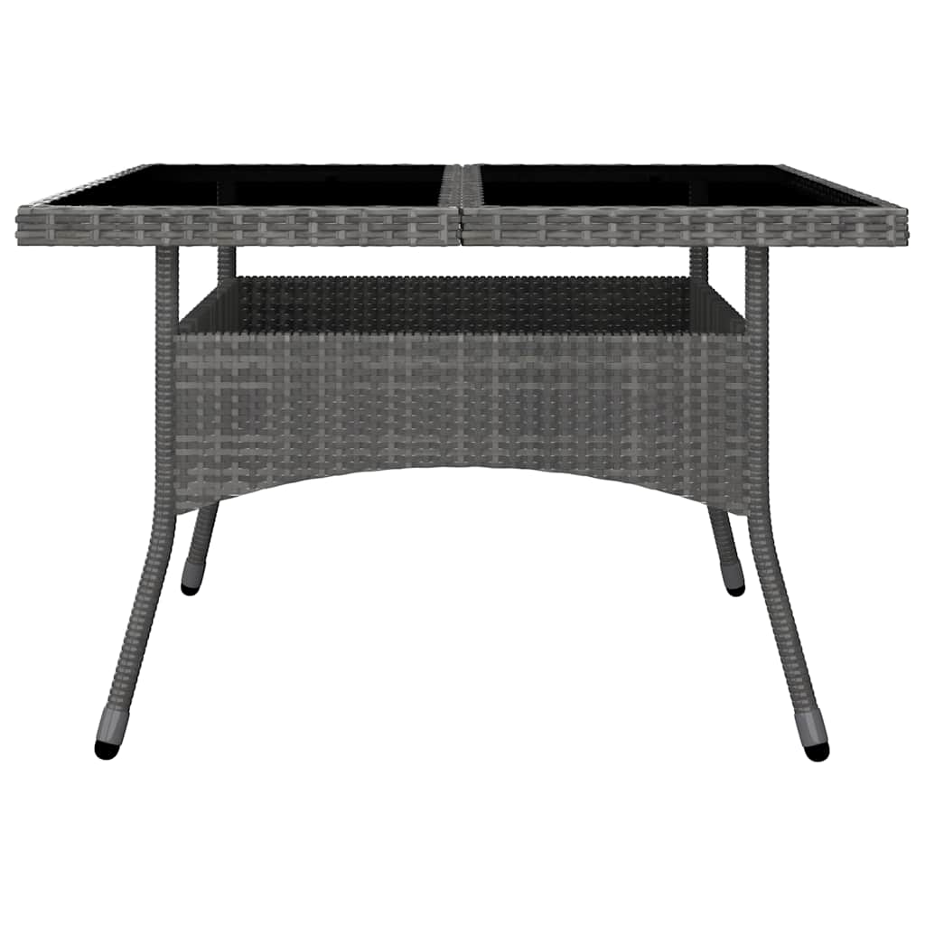 9 Piece Garden Dining Set Poly Rattan and Acacia Wood Grey