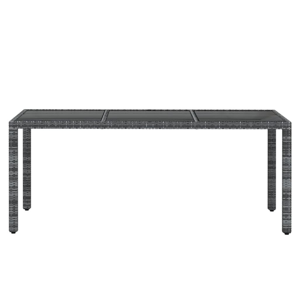 7 Piece Garden Dining Set Poly Rattan Grey