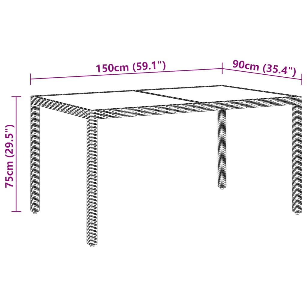 7 Piece Garden Dining Set Poly Rattan Black