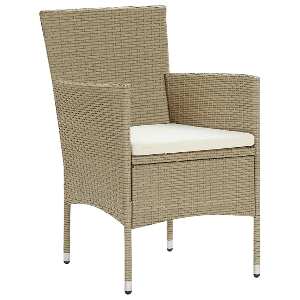 11 Piece Garden Dining Set Poly Rattan Beige