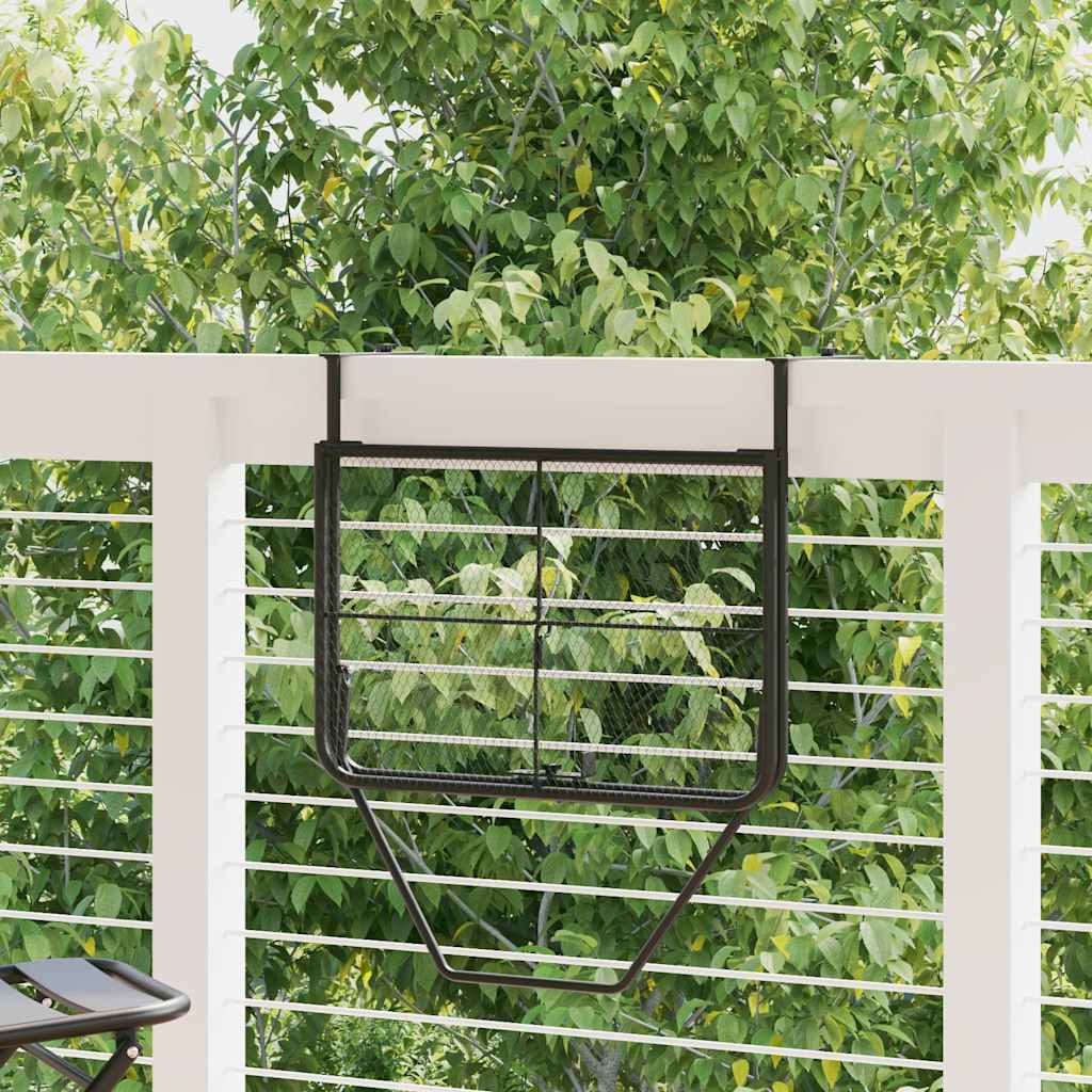Balcony Table Black 60x40 cm Steel