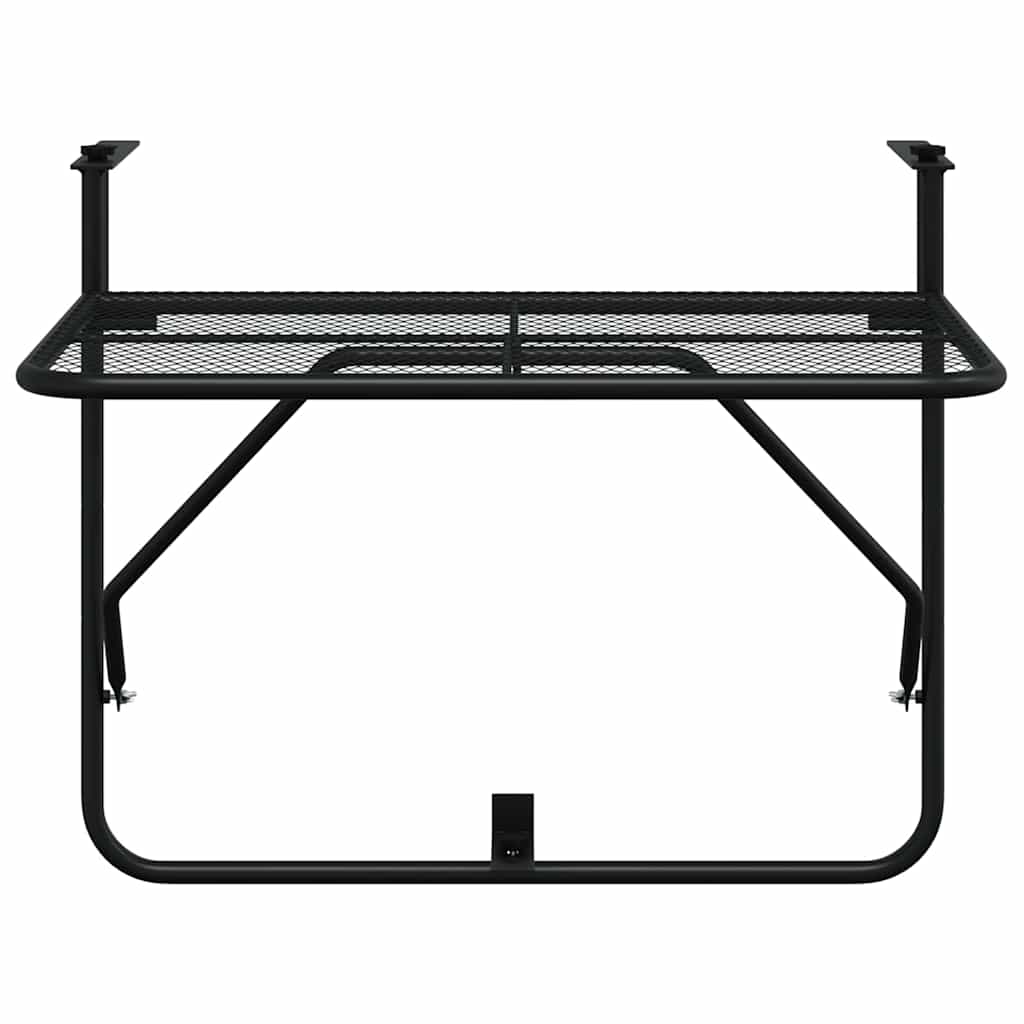 Balcony Table Black 60x40 cm Steel