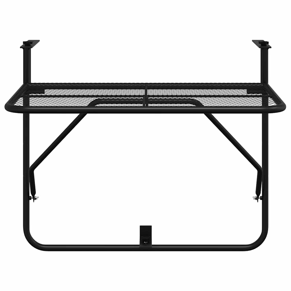 Balcony Table Black 60x40 cm Steel