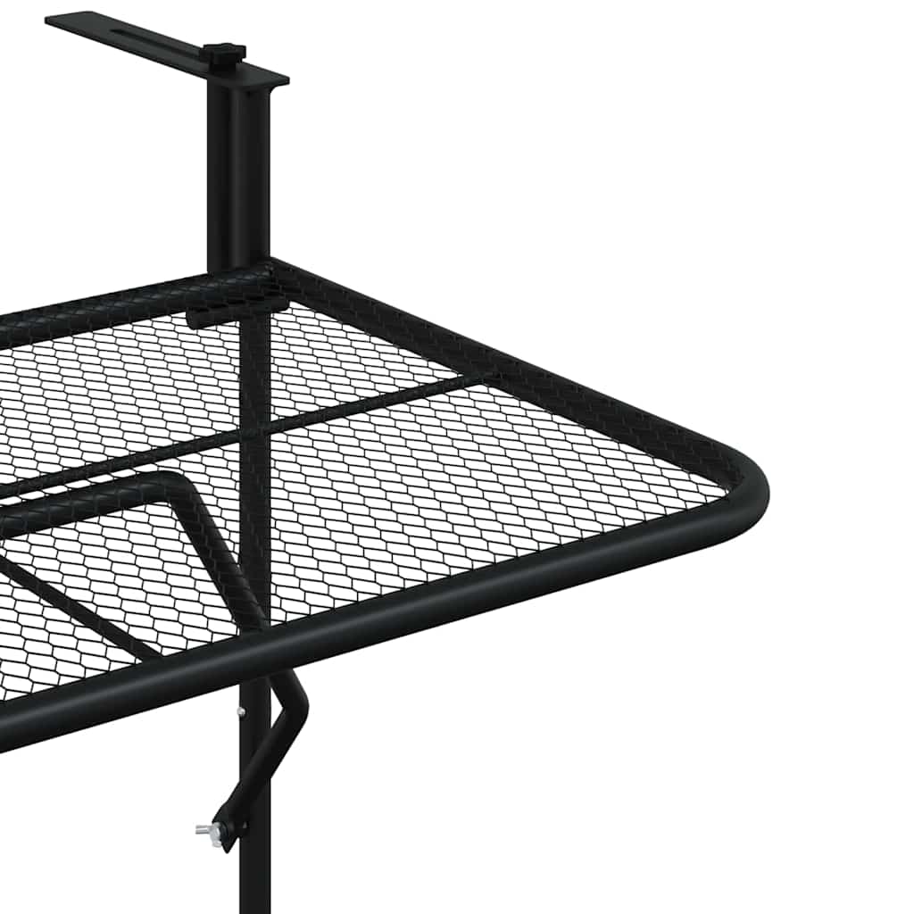 Balcony Table Black 60x40 cm Steel