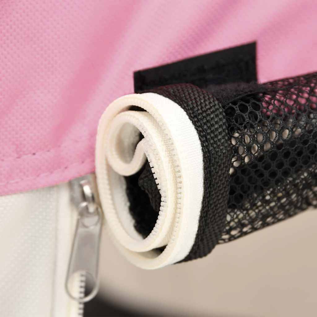 Foldable Dog Playpen with Carrying Bag Pink 145x145x61 cm