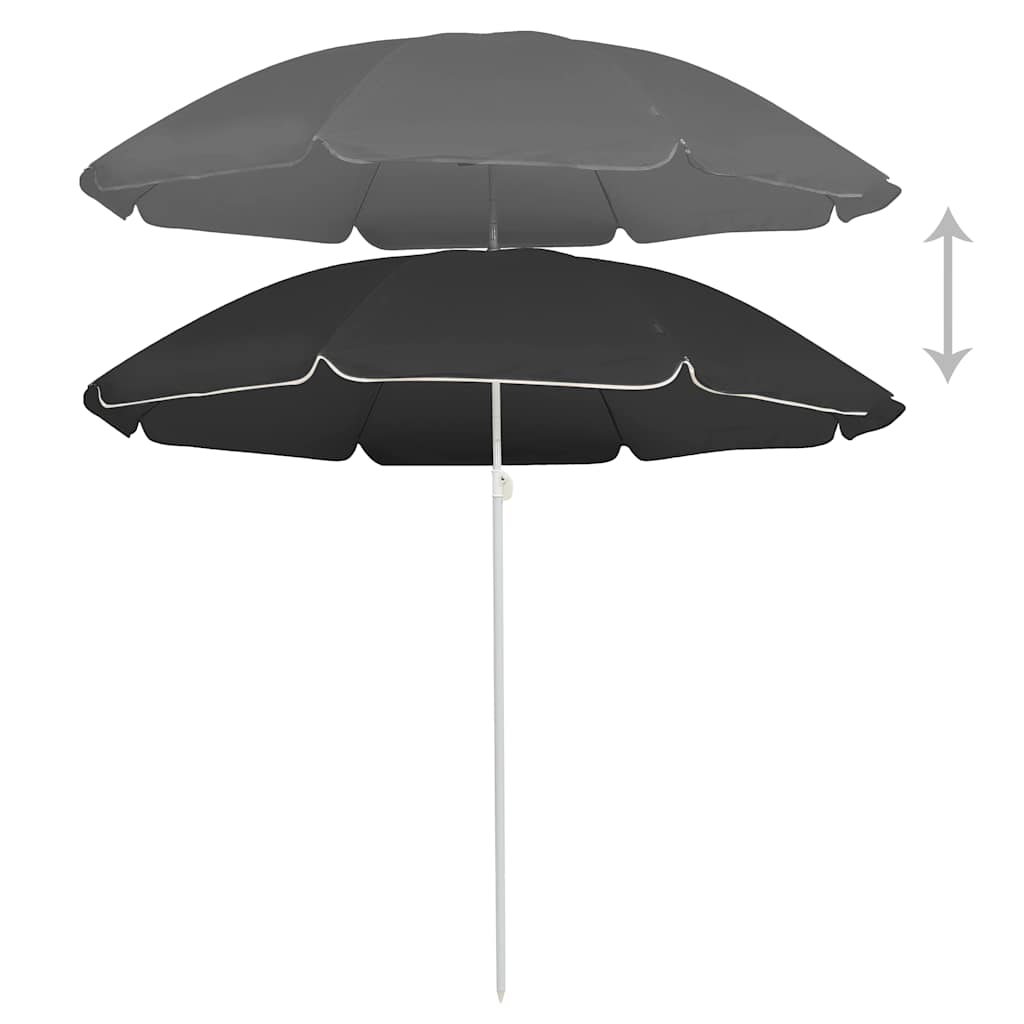 Garden Parasol with Steel Pole Anthracite 180 cm