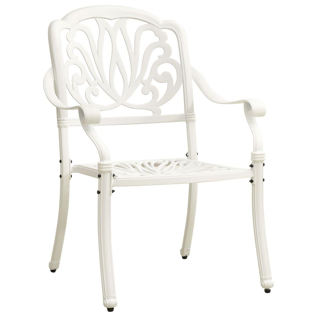 Garden Chairs 2 pcs Cast Aluminium White
