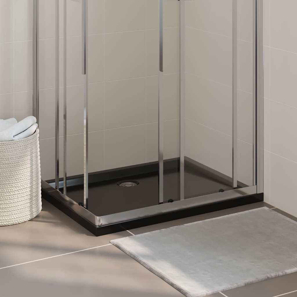 Rectangular ABS Shower Base Tray Black 70x90 cm