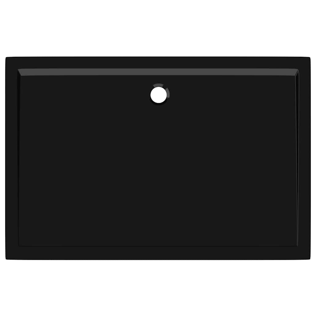 Rectangular ABS Shower Base Tray Black 80x120 cm