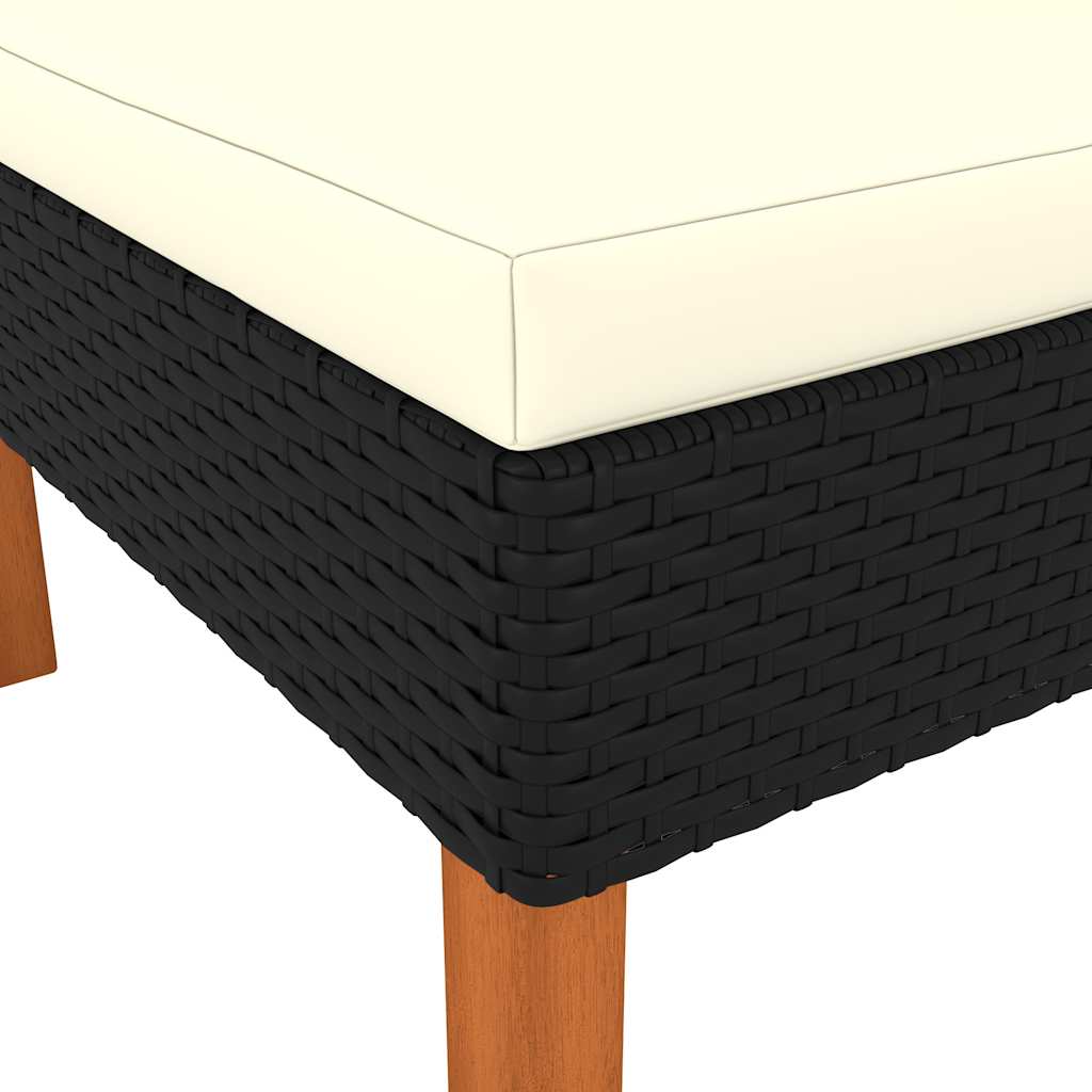 Corner Sofas 2 pcs Poly Rattan and Solid Eucalyptus Wood