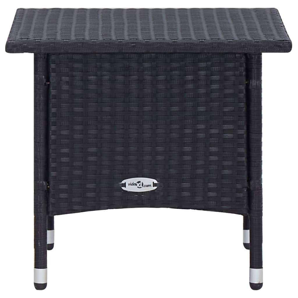 3 Piece Garden Lounge Set with Cushions Poly Rattan Black
