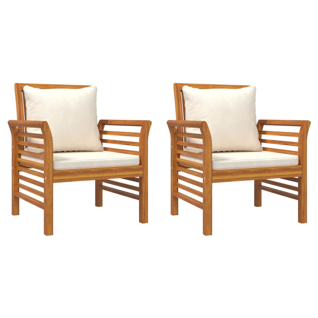 4 Piece Garden Lounge Set with Cushions Solid Wood Acacia