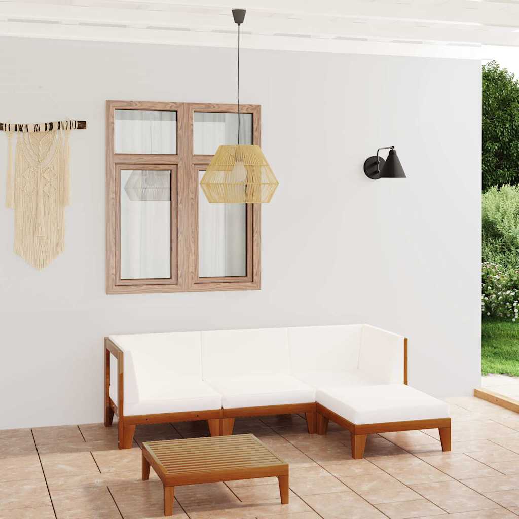 5 Piece Garden Lounge Set with Cushions Solid Acacia Wood