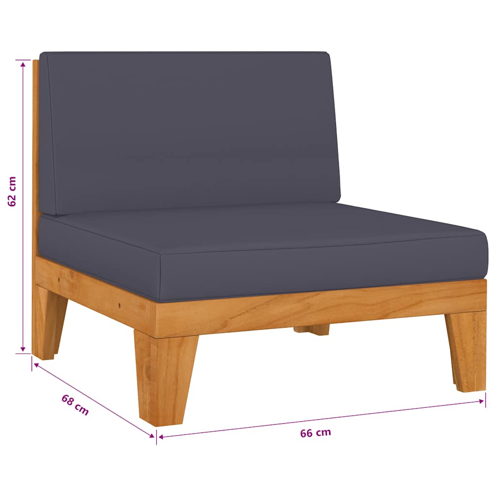 6 Piece Garden Lounge Set with Cushions Solid Acacia Wood