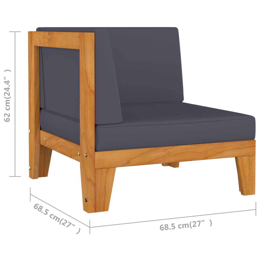9 Piece Garden Lounge Set with Cushions Solid Acacia Wood