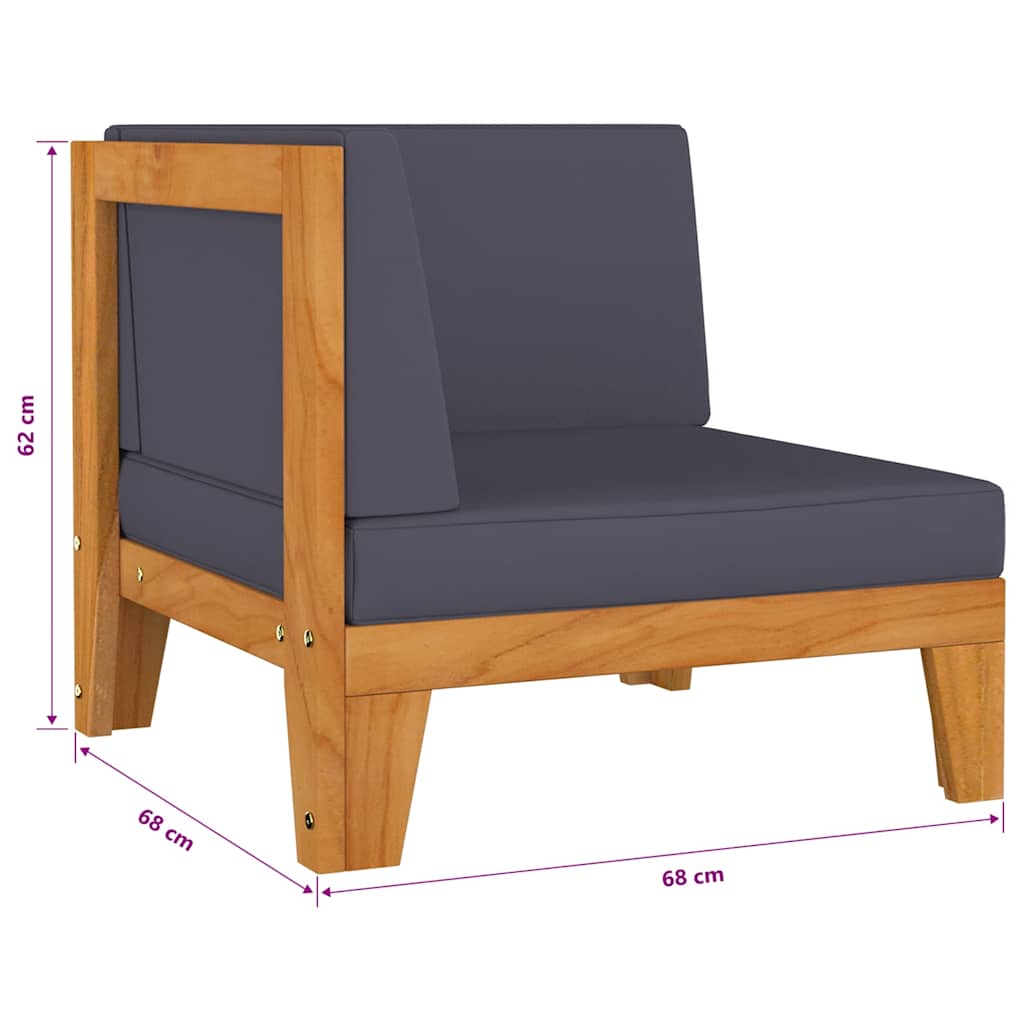 6 Piece Garden Lounge Set with Cushions Solid Acacia Wood
