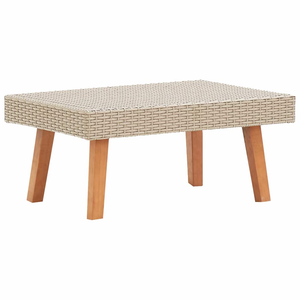 3 Piece Garden Lounge Set with Cushions Poly Rattan Beige